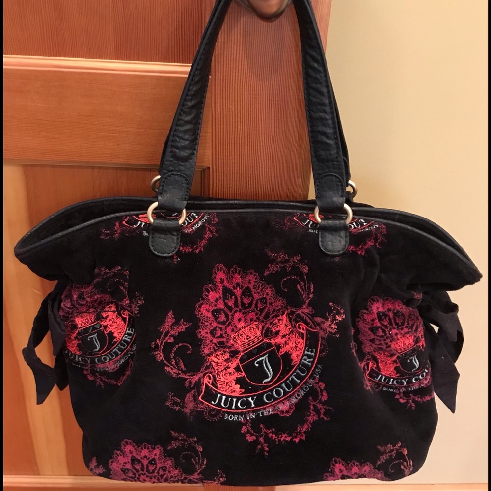Juicy Couture Vintage Y2K Bag With Leather Straps and Side Bows